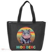 Moo Deng Funny Hippopotamus Apparel Baby Hippo Meme Tote Bag thumb 0