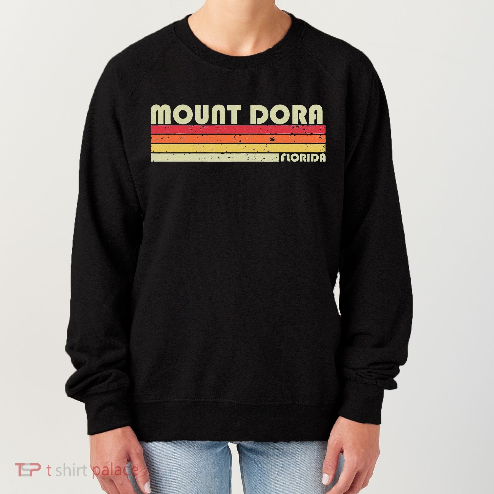 Mount Dora Fl Florida Funny City Home Roots Gift Retro 80s Women's Sweatshirt