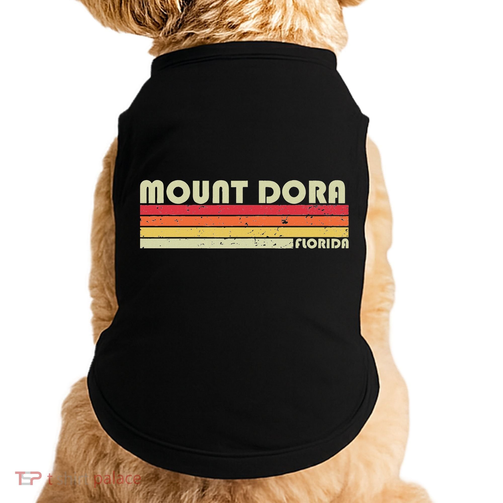 Mount Dora Fl Florida Funny City Home Roots Gift Retro 80s Doggie Tank