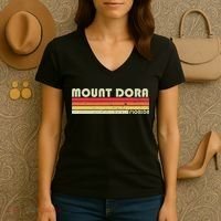 Mount Dora Fl Florida Funny City Home Roots Gift Retro 80s Women's V-Neck T-Shirt thumb 3