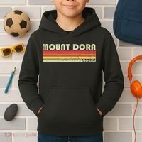 Mount Dora Fl Florida Funny City Home Roots Gift Retro 80s Kids Hoodie thumb 2