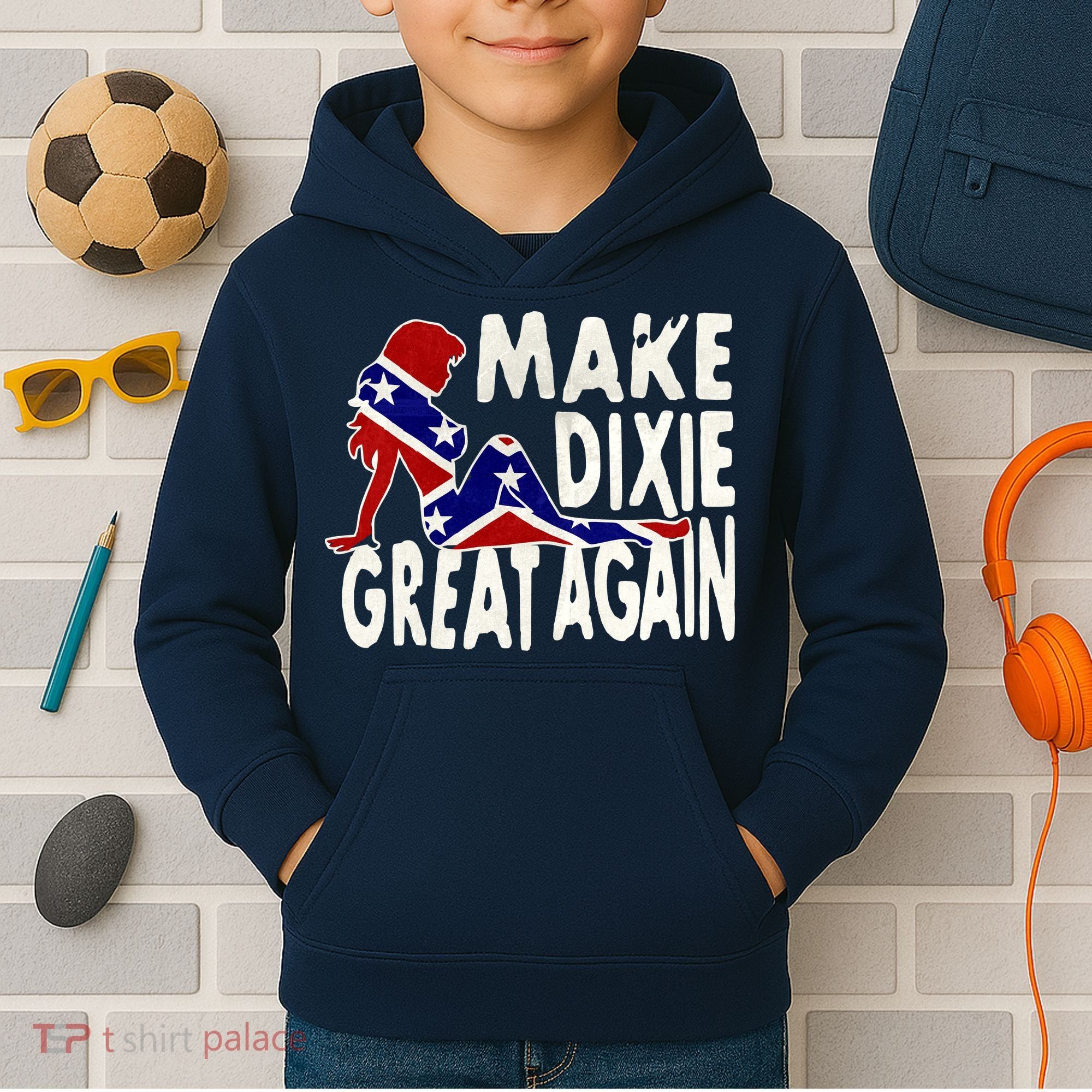 Make Dixie Great Again Civil War Flag Kids Hoodie