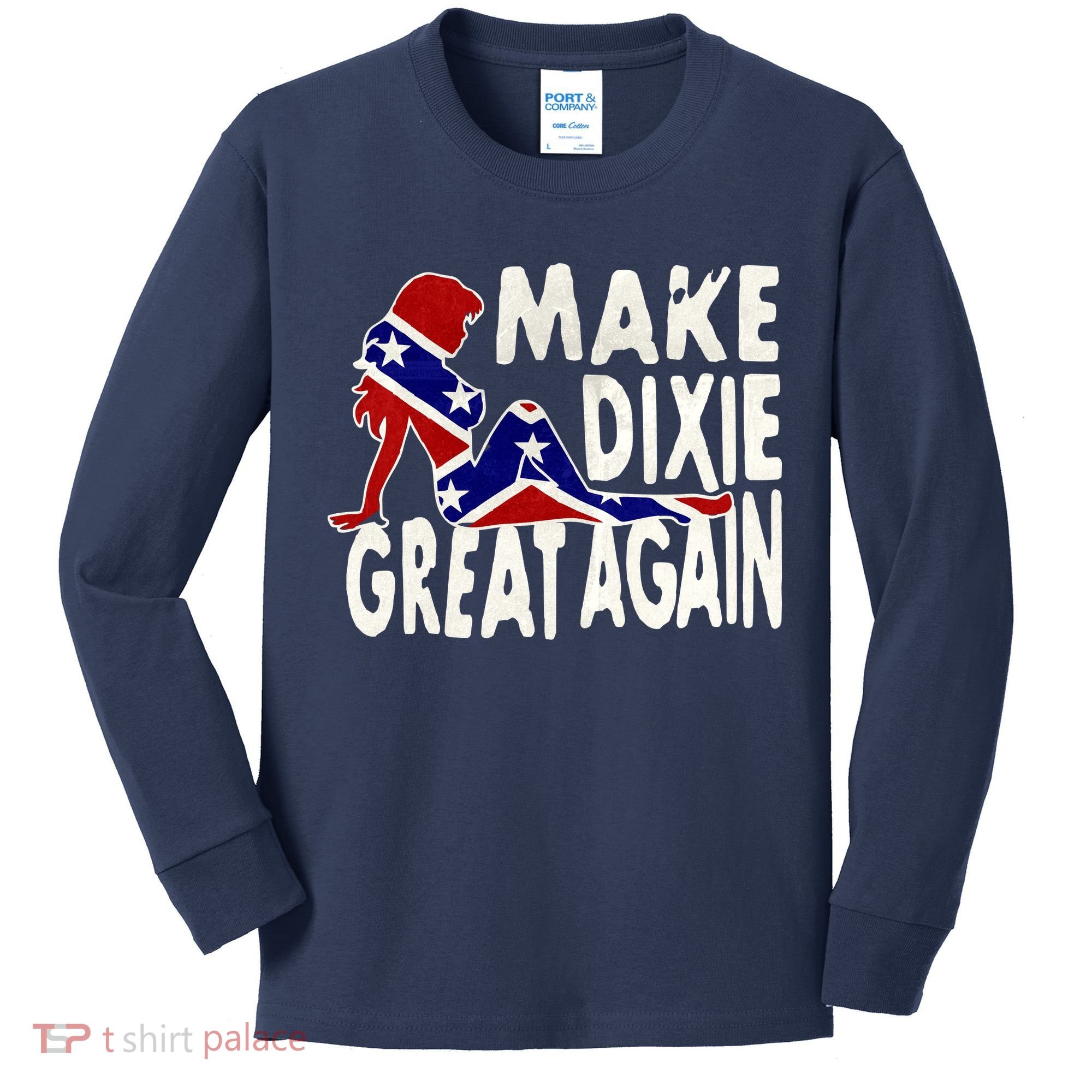 Make Dixie Great Again Civil War Flag Kids Long Sleeve Shirt