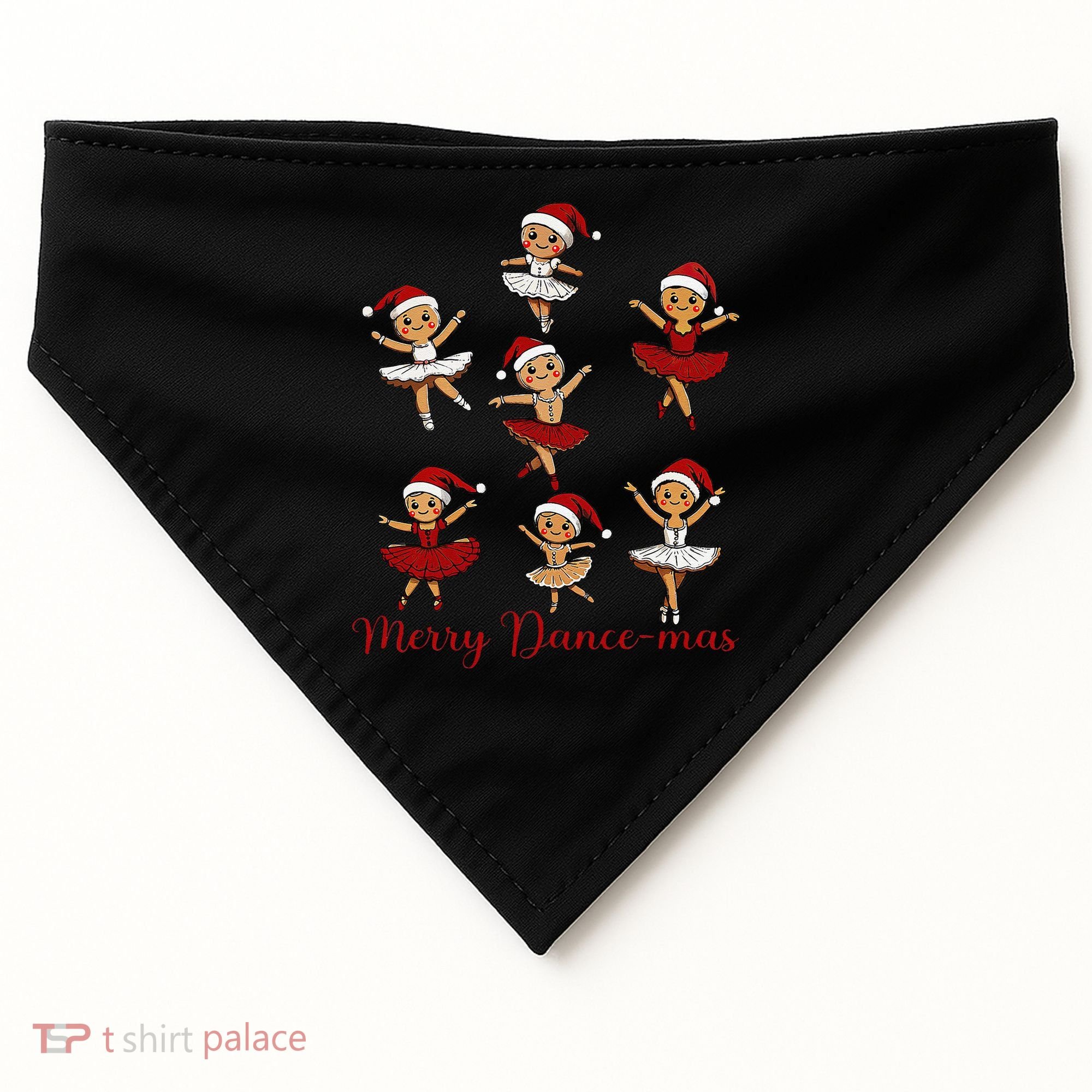 Merry Dancemas Gingerbread Dancer Ballet Christmas USA-Made Doggie Bandana