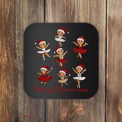 Merry Dancemas Gingerbread Dancer Ballet Christmas Coaster