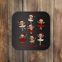 Merry Dancemas Gingerbread Dancer Ballet Christmas Coaster thumb 0