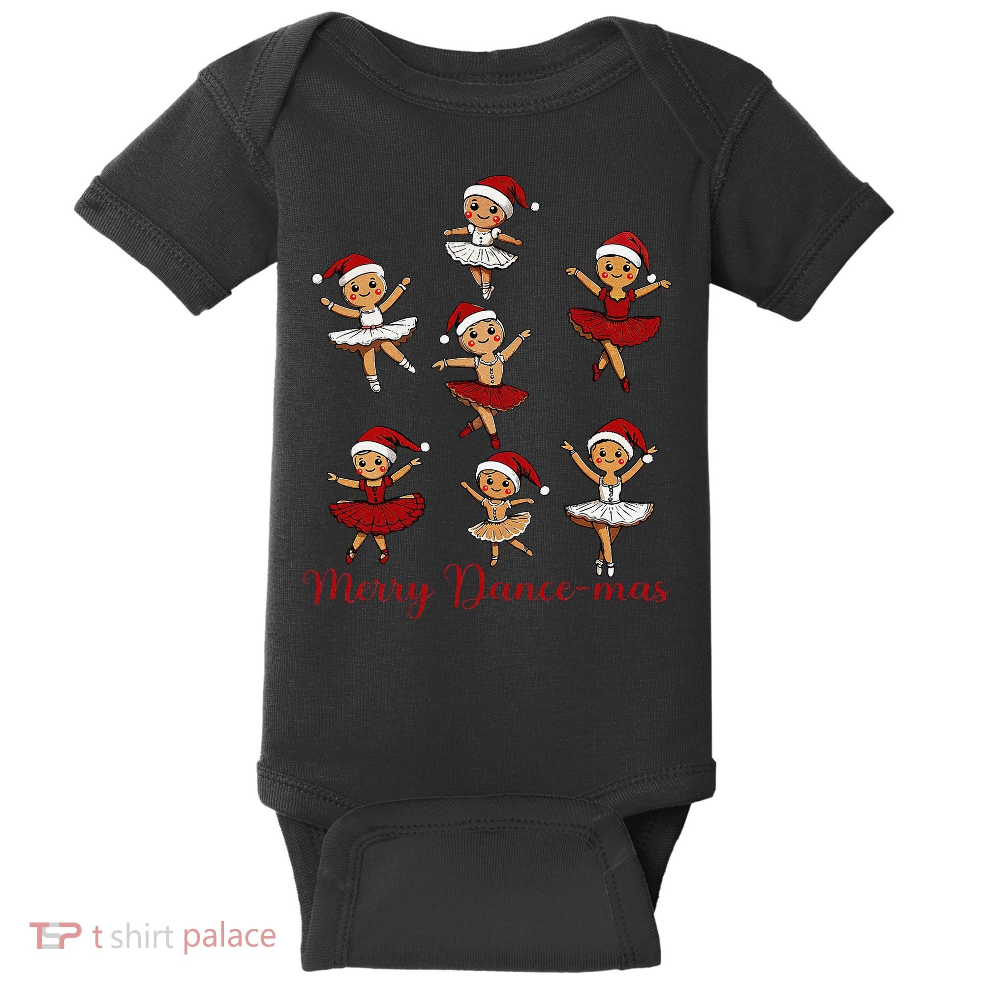 Merry Dancemas Gingerbread Dancer Ballet Christmas Baby Bodysuit
