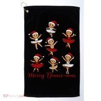 Merry Dancemas Gingerbread Dancer Ballet Christmas Golf Towel thumb 0
