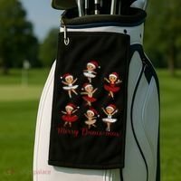 Merry Dancemas Gingerbread Dancer Ballet Christmas Golf Towel thumb 2