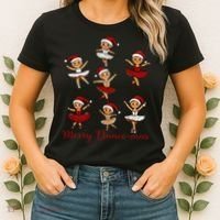 Merry Dancemas Gingerbread Dancer Ballet Christmas Women's T-Shirt thumb 2