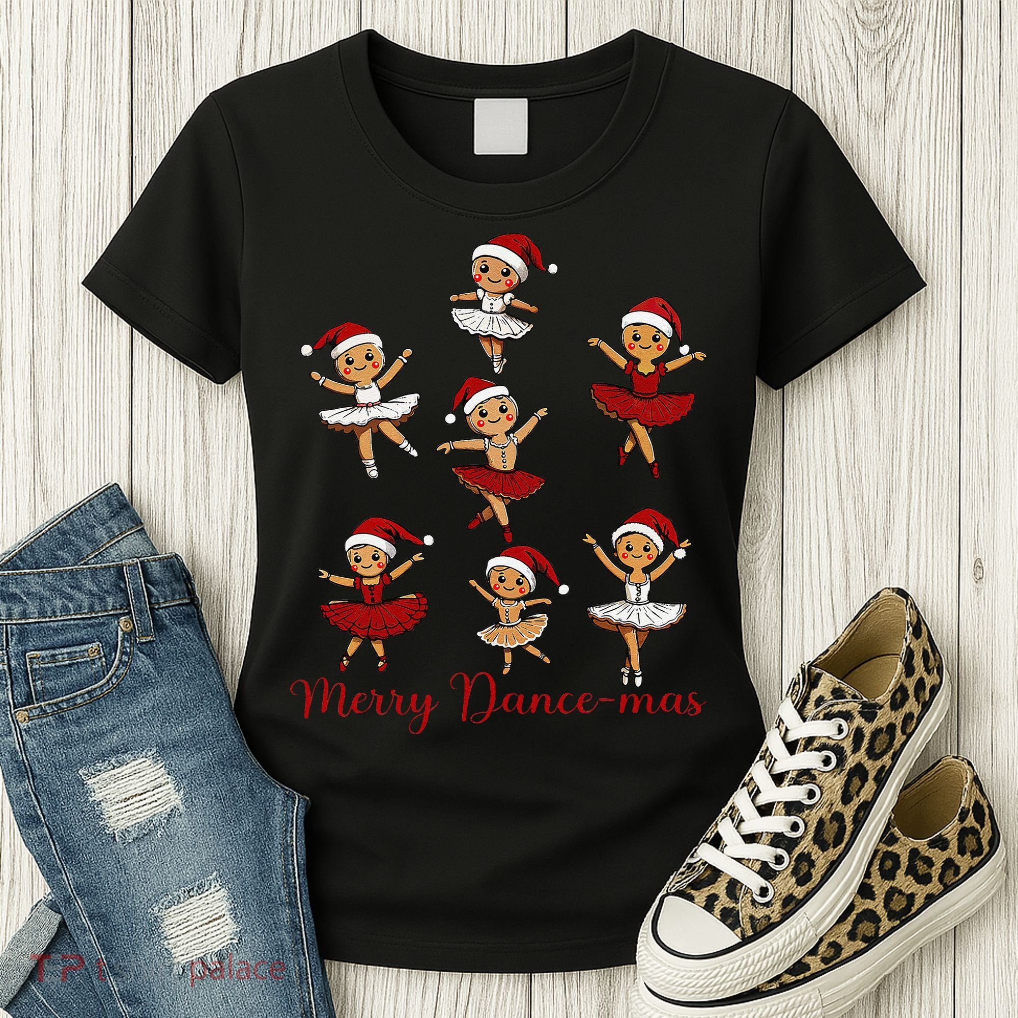 Merry Dancemas Gingerbread Dancer Ballet Christmas Women's T-Shirt