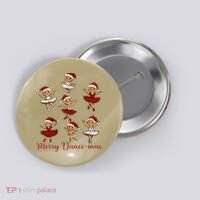 Merry Dancemas Gingerbread Dancer Ballet Christmas Button thumb 0