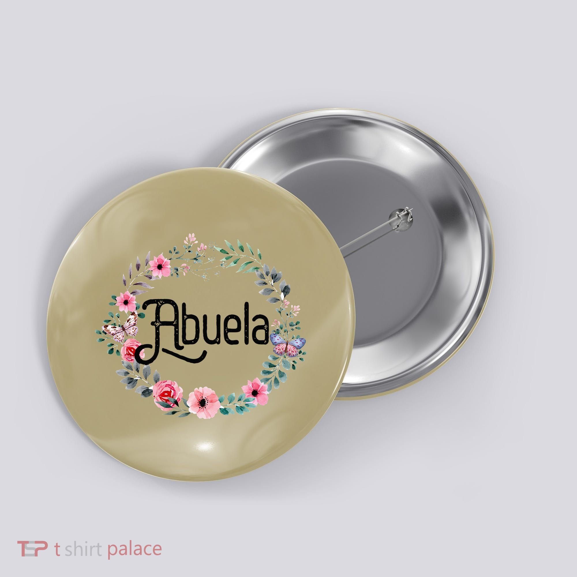Mother's Day Gift For Spanish Grandma Floral Abuela Button