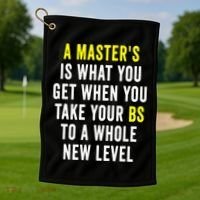 Masters Degree Graduation Golf Towel thumb 1