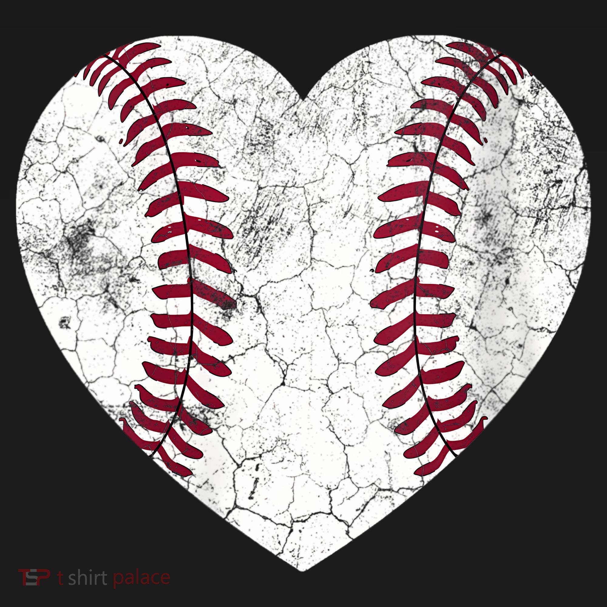  Mother's Day Gift Distressed Heart Baseball Heart Mom Mama V-Neck T-Shirt