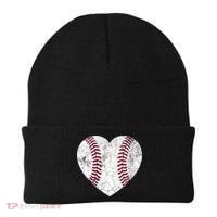  Mother's Day Gift Distressed Heart Baseball Heart Mom Mama V-Neck Beanie thumb 0