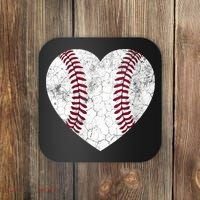  Mother's Day Gift Distressed Heart Baseball Heart Mom Mama V-Neck Coaster thumb 0