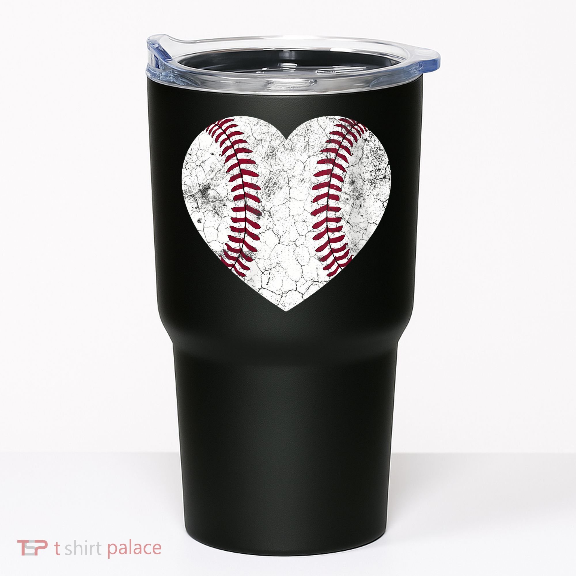  Mother's Day Gift Distressed Heart Baseball Heart Mom Mama V-Neck Tumbler