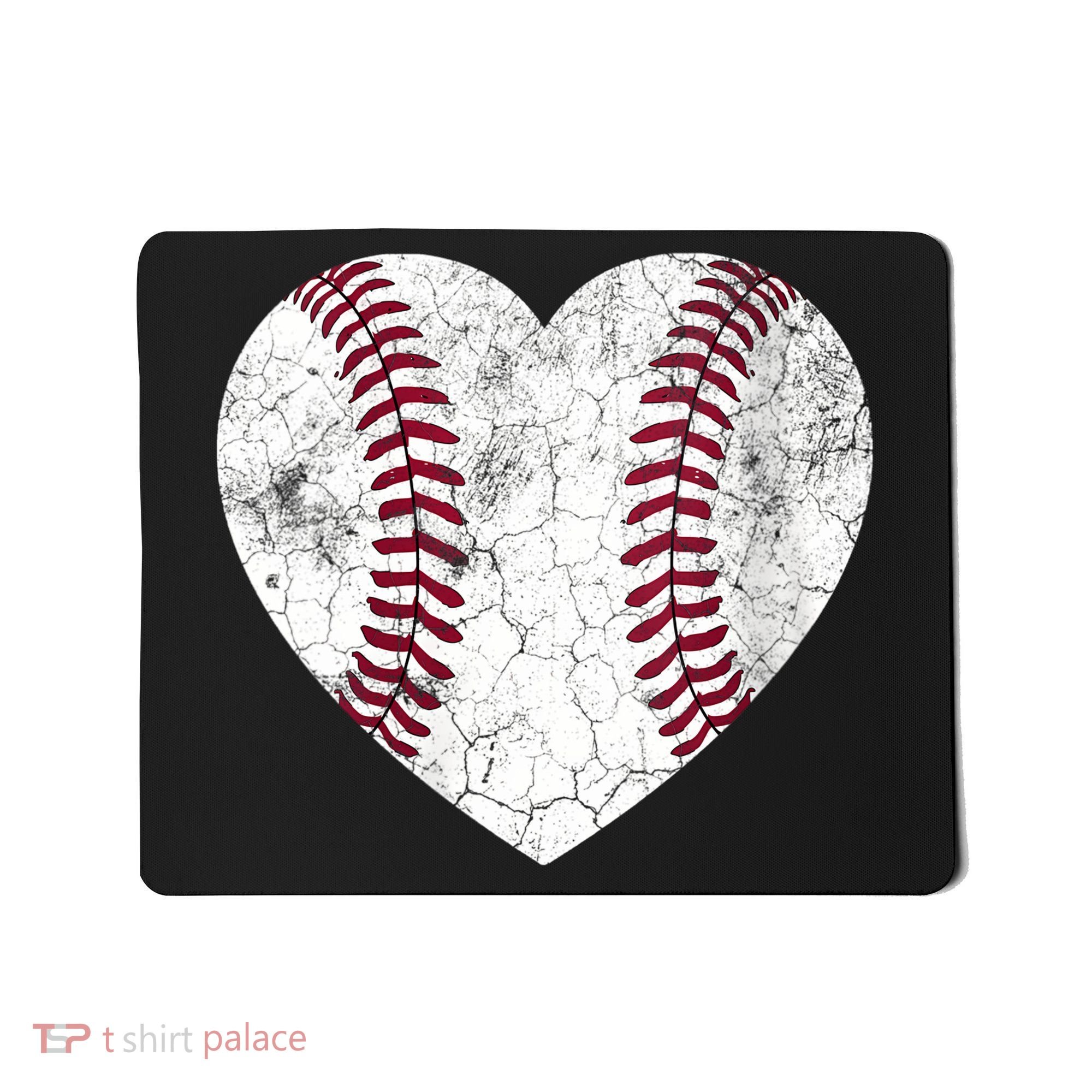  Mother's Day Gift Distressed Heart Baseball Heart Mom Mama V-Neck Mousepad