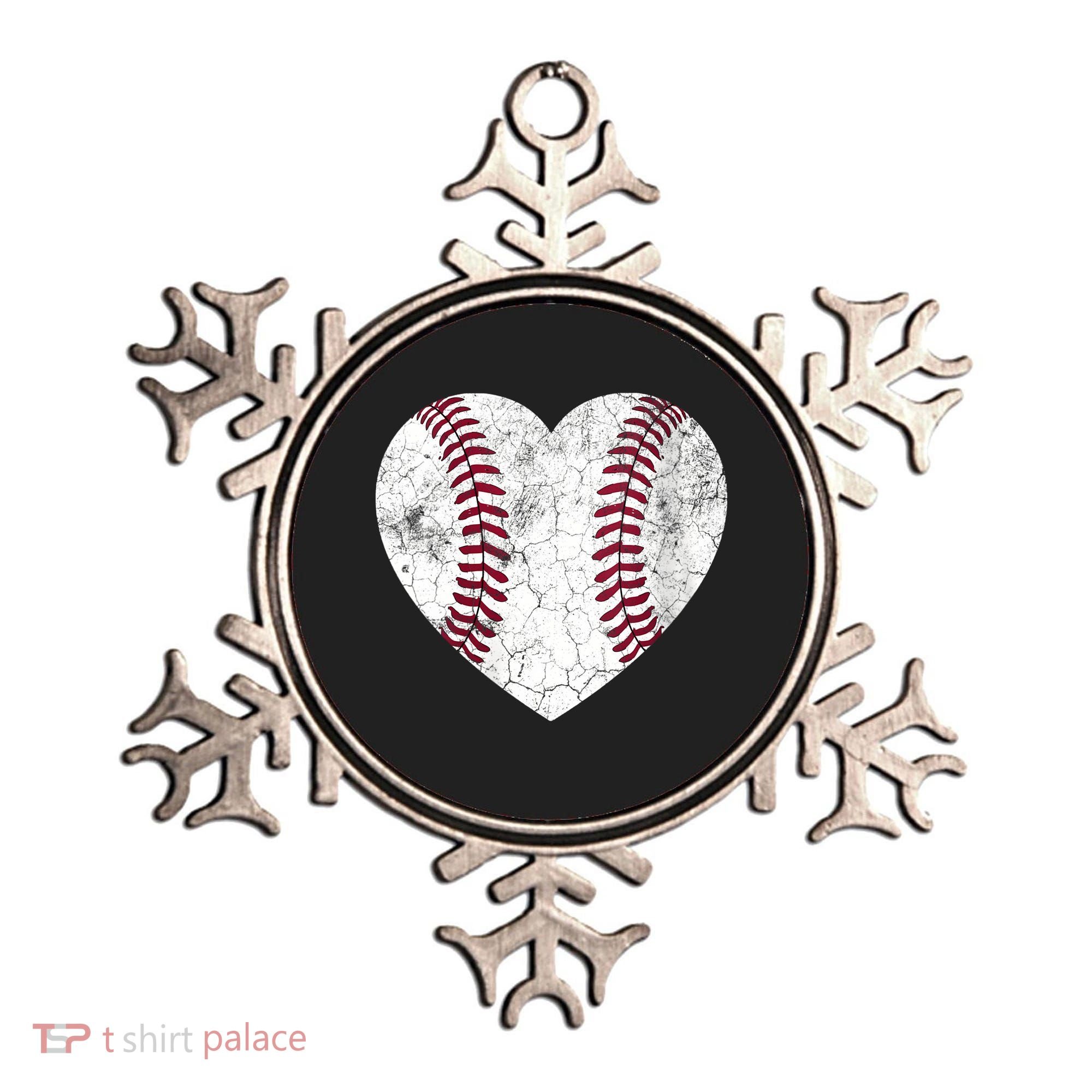  Mother's Day Gift Distressed Heart Baseball Heart Mom Mama V-Neck Ornament