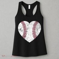  Mother's Day Gift Distressed Heart Baseball Heart Mom Mama V-Neck Women's Tank Top thumb 3