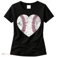  Mother's Day Gift Distressed Heart Baseball Heart Mom Mama V-Neck Women's T-Shirt thumb 0