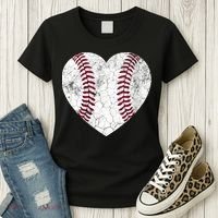  Mother's Day Gift Distressed Heart Baseball Heart Mom Mama V-Neck Women's T-Shirt thumb 3
