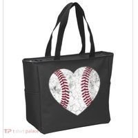  Mother's Day Gift Distressed Heart Baseball Heart Mom Mama V-Neck Tote Bag thumb 2