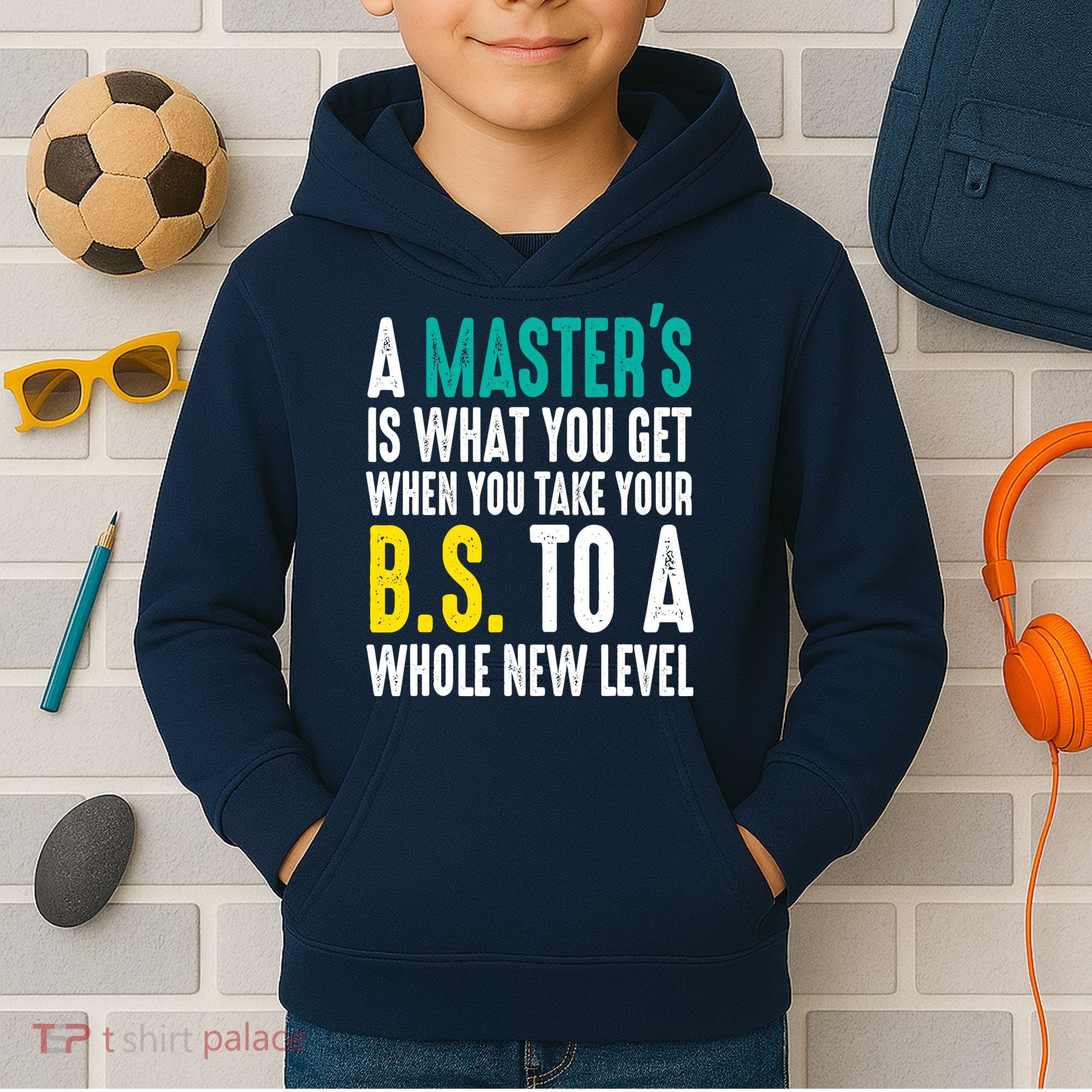 Masters Degree Graduation Funny Humor Quotes Lover Students Kids Hoodie