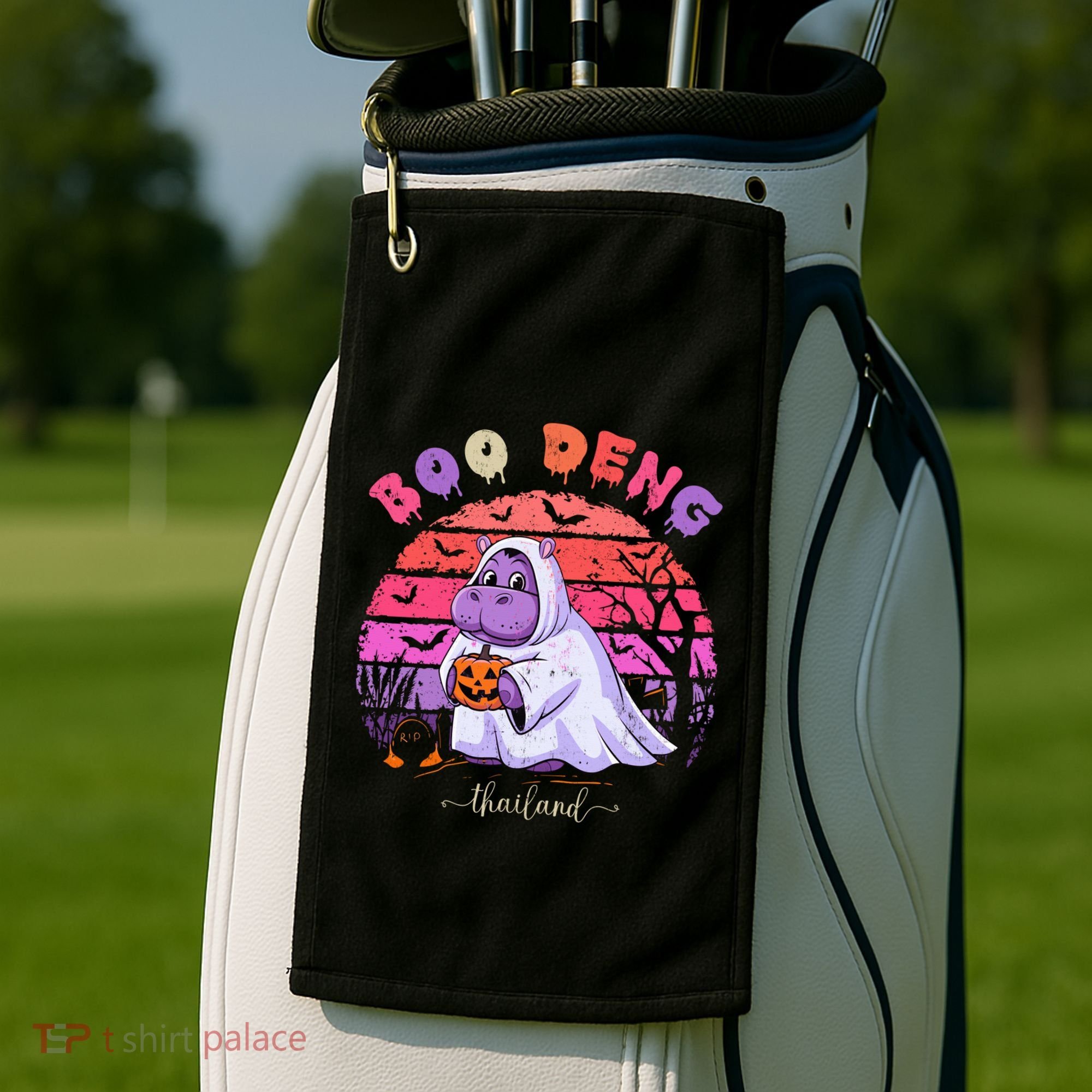Moo Deng Hippo Baby Pygmy Hippopotamus Fun Halloween Costume Golf Towel
