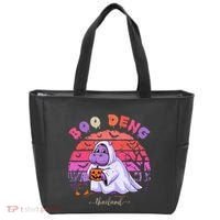 Moo Deng Hippo Baby Pygmy Hippopotamus Fun Halloween Costume Tote Bag thumb 0