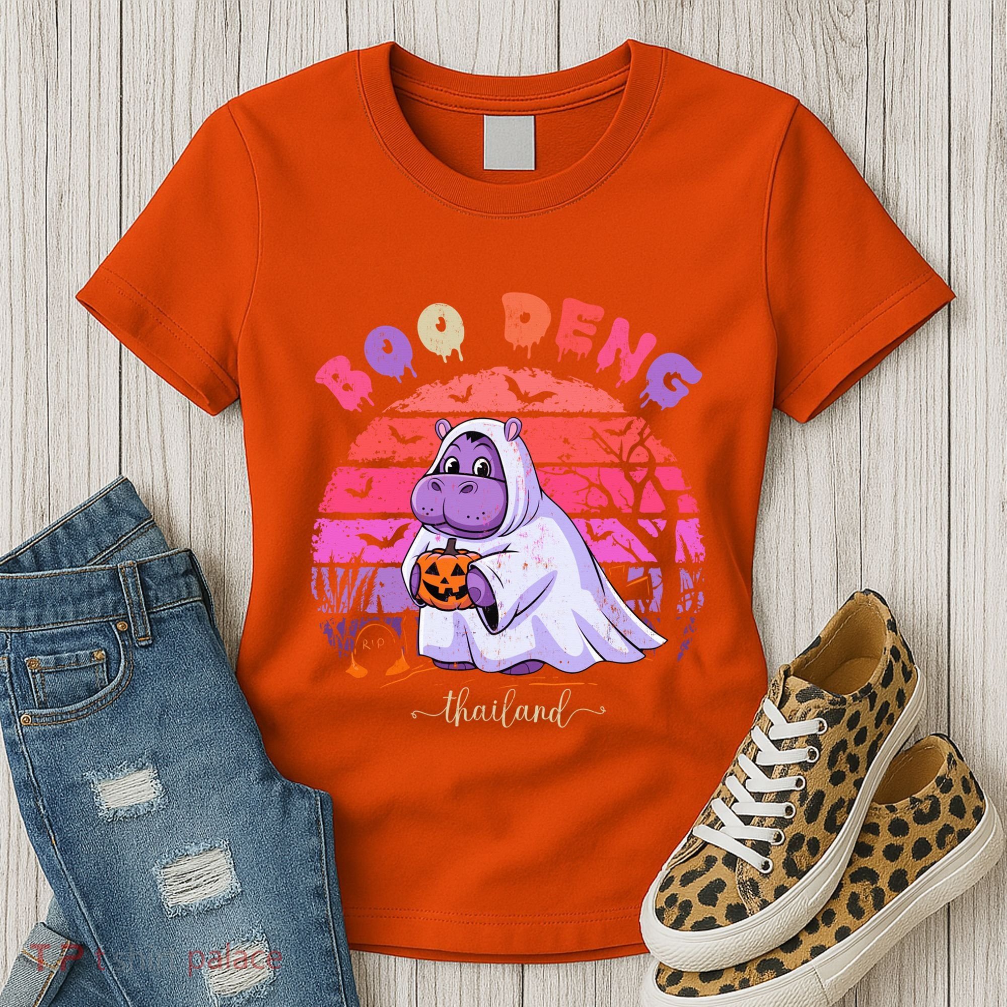 Moo Deng Hippo Baby Pygmy Hippopotamus Fun Halloween Costume Women's T-Shirt