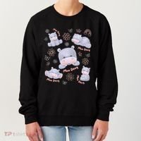 Moo Deng Hippo Pig Flower Cute Baby Pygmy Moodeng Souvenir Women's Sweatshirt thumb 0
