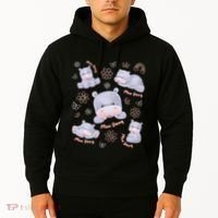 Moo Deng Hippo Pig Flower Cute Baby Pygmy Moodeng Souvenir Hoodie thumb 2