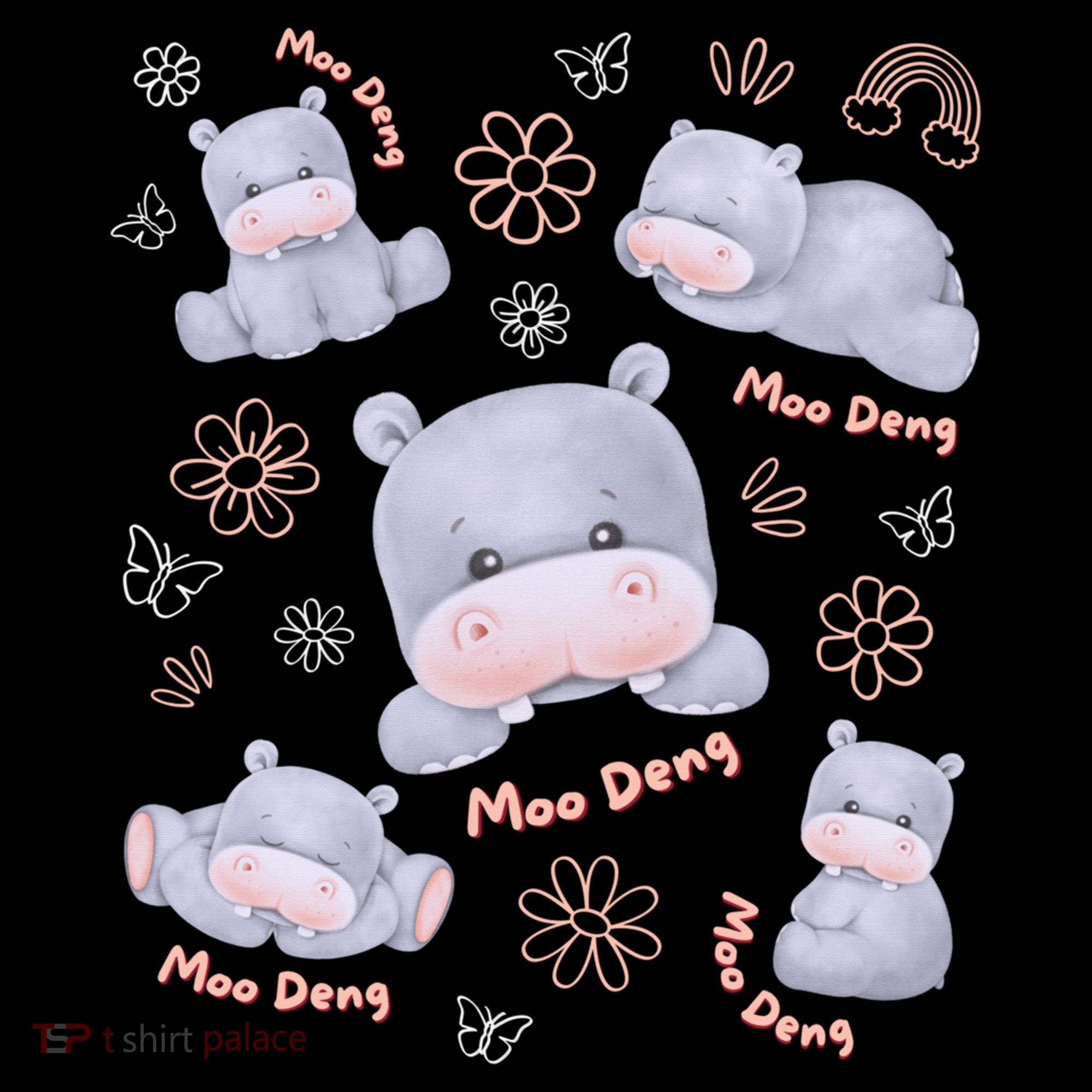 Moo Deng Hippo Pig Flower Cute Baby Pygmy Moodeng Souvenir Coffee Mug