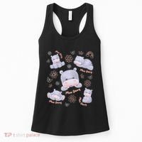Moo Deng Hippo Pig Flower Cute Baby Pygmy Moodeng Souvenir Women's Tank Top thumb 0