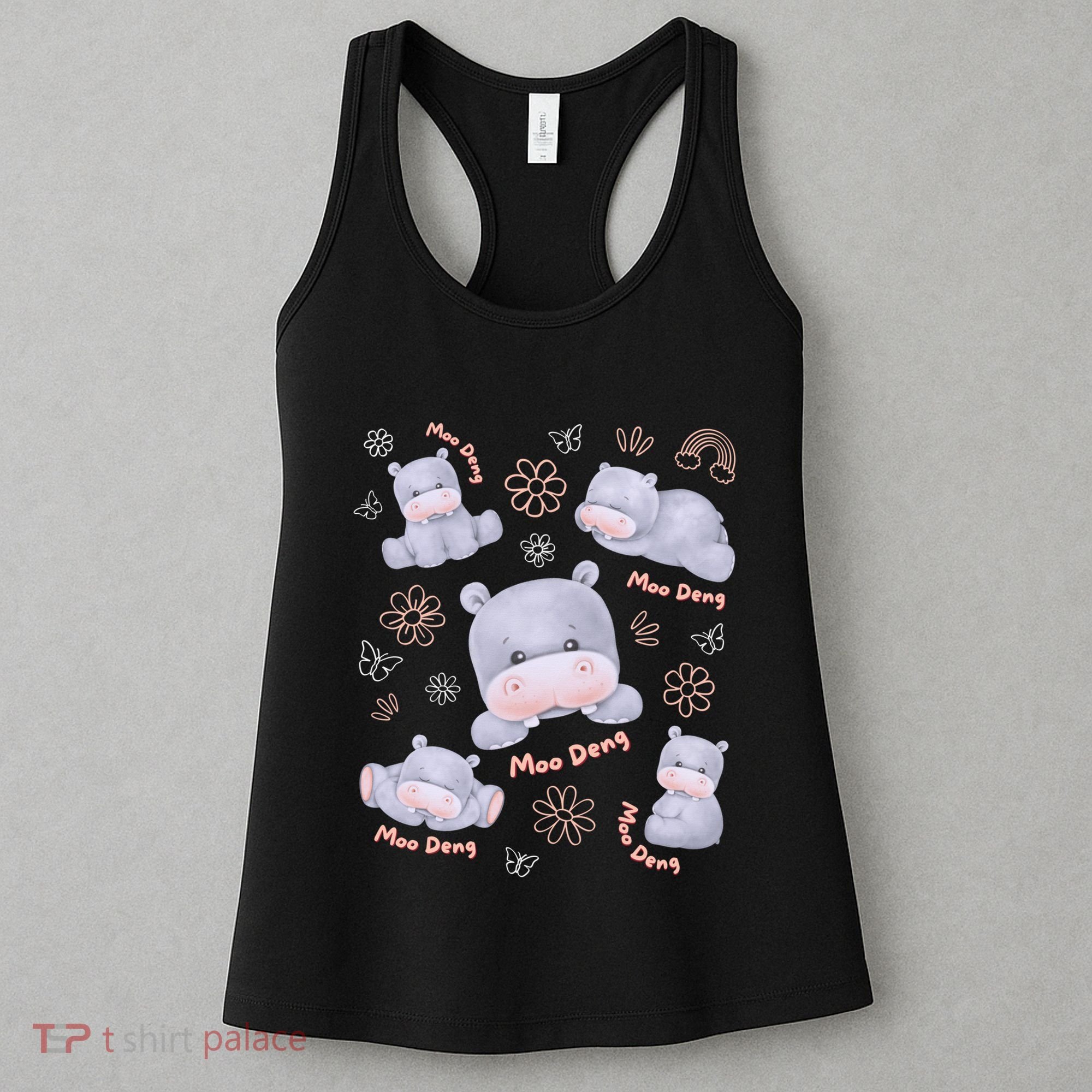 Moo Deng Hippo Pig Flower Cute Baby Pygmy Moodeng Souvenir Women's Tank Top