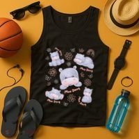 Moo Deng Hippo Pig Flower Cute Baby Pygmy Moodeng Souvenir Tank Top thumb 4