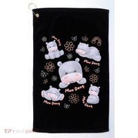 Moo Deng Hippo Pig Flower Cute Baby Pygmy Moodeng Souvenir Golf Towel thumb 0