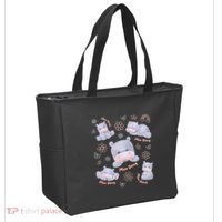 Moo Deng Hippo Pig Flower Cute Baby Pygmy Moodeng Souvenir Tote Bag thumb 2
