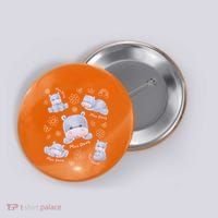 Moo Deng Hippo Pig Flower Cute Baby Pygmy Moodeng Souvenir Button thumb 0