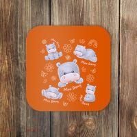 Moo Deng Hippo Pig Flower Cute Baby Pygmy Moodeng Souvenir Coaster thumb 0
