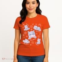 Moo Deng Hippo Pig Flower Cute Baby Pygmy Moodeng Souvenir Women's T-Shirt thumb 4