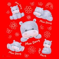 Moo Deng Hippo Pig Flower Cute Baby Pygmy Moodeng Souvenir Santa Hat thumb 1