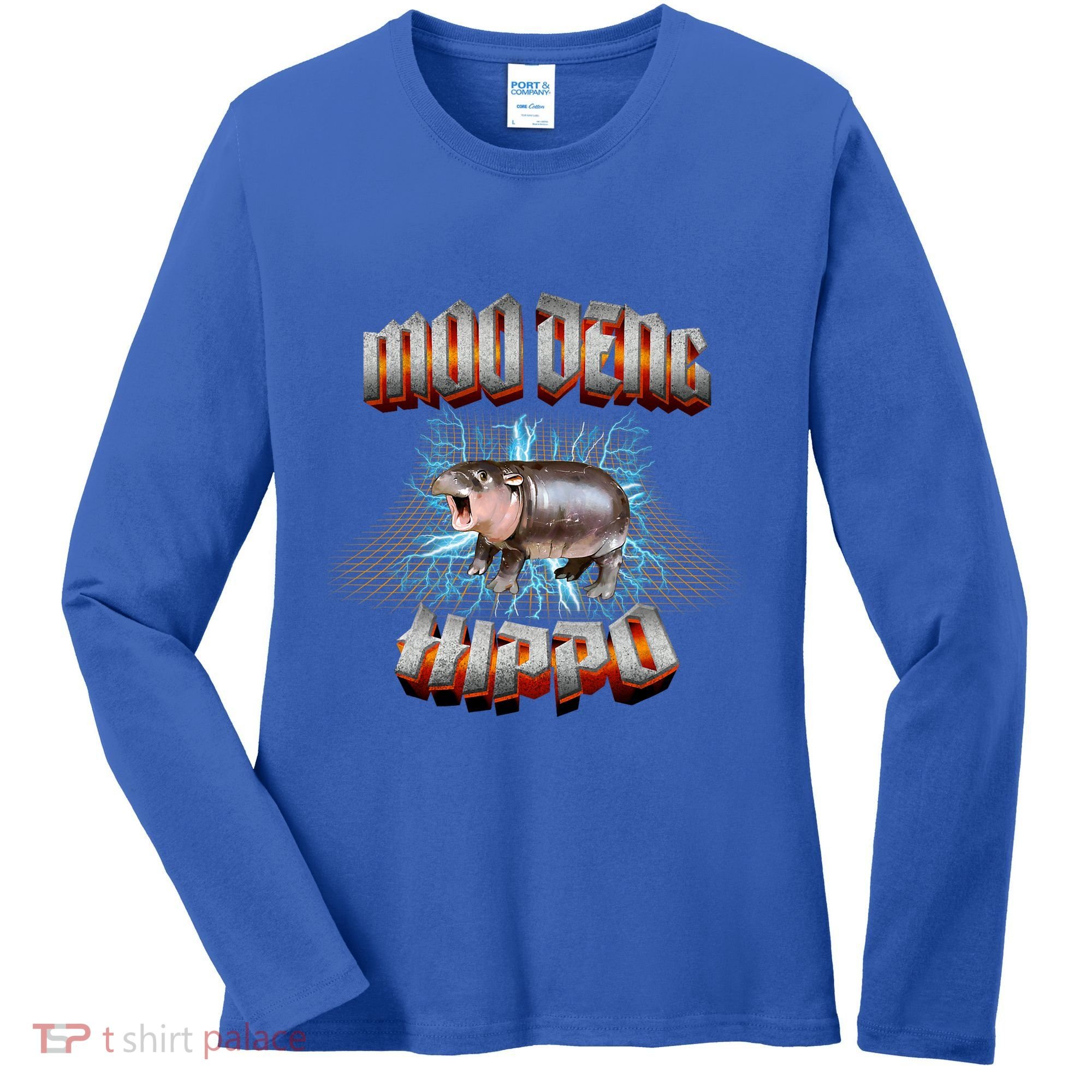 Moo Deng Heavy Hardcore Music Women's Long Sleeve Shirt