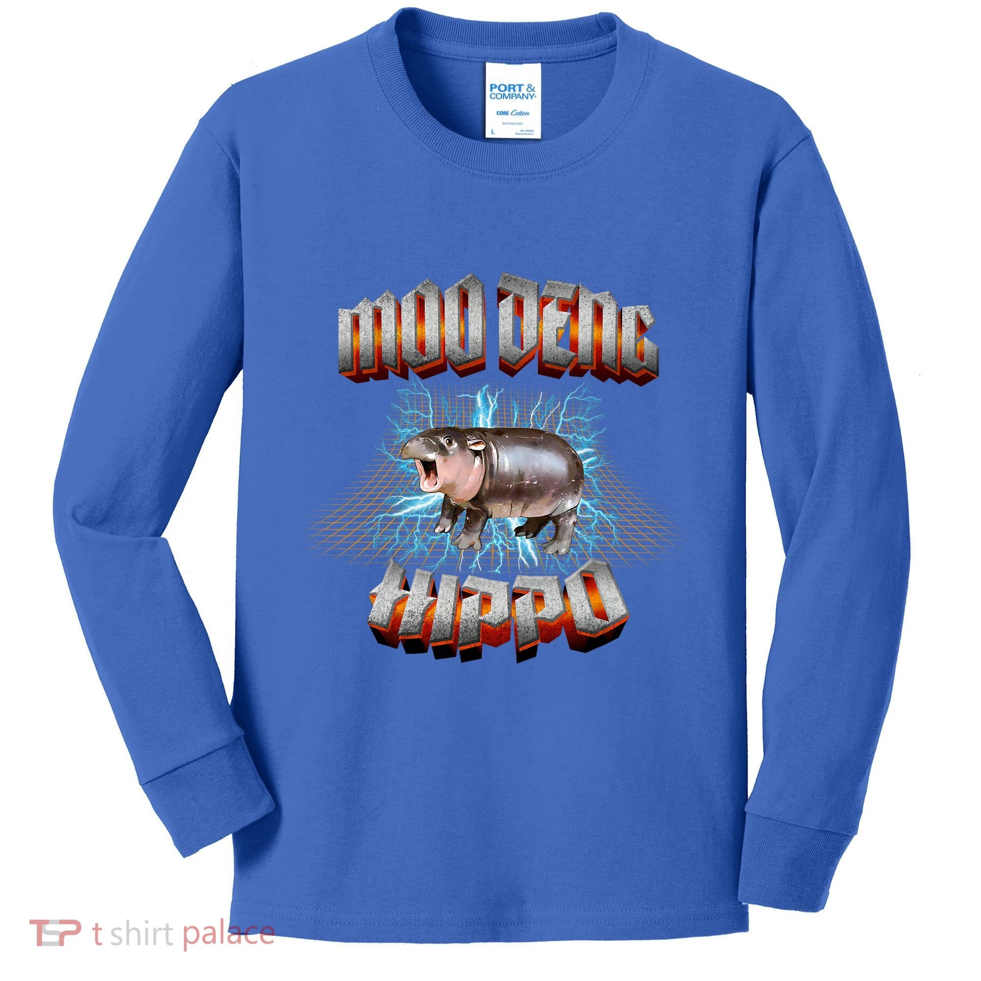 Moo Deng Heavy Hardcore Music Kids Long Sleeve Shirt