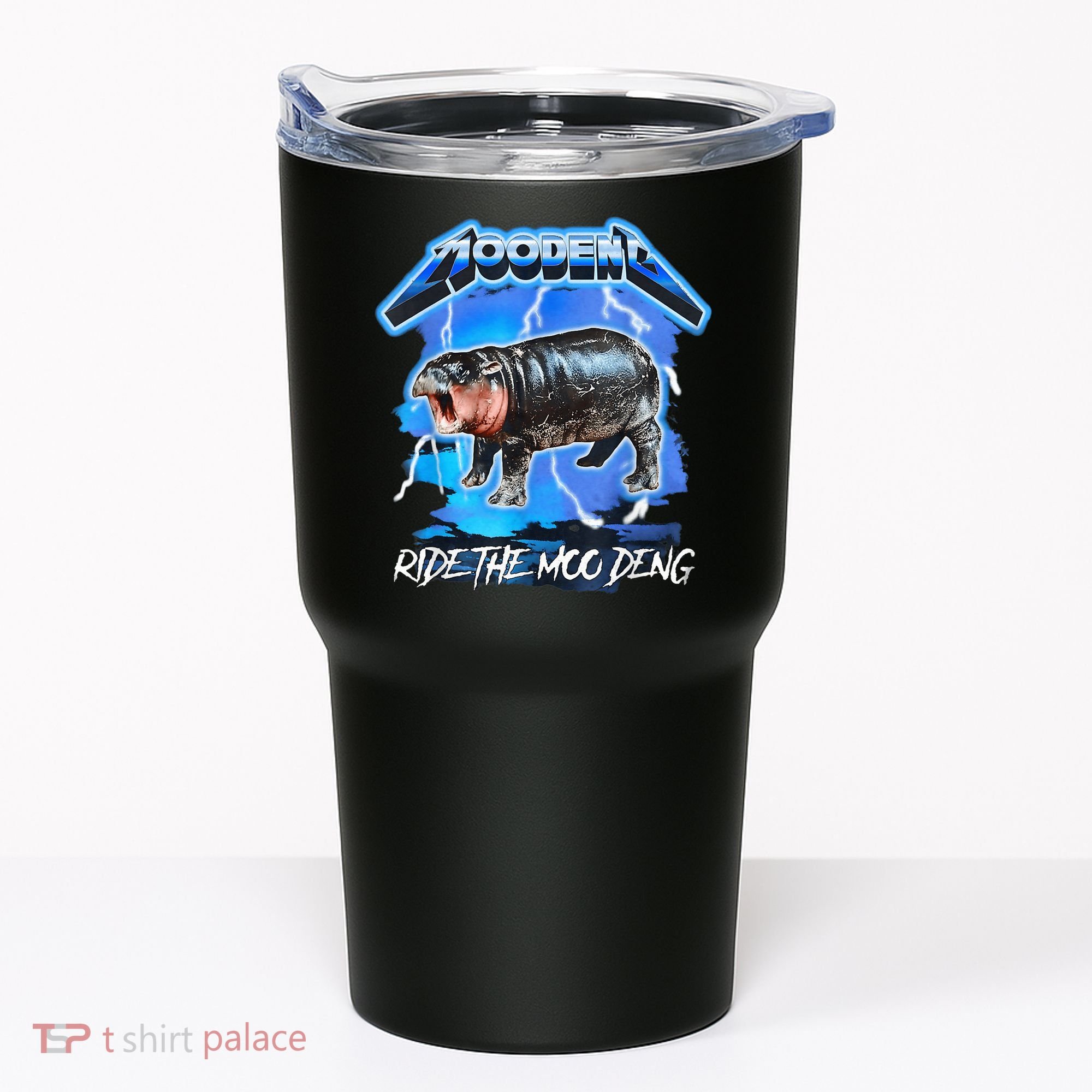 Moo Deng Hippo Ride The Moo Deng Music Rock Style Tumbler