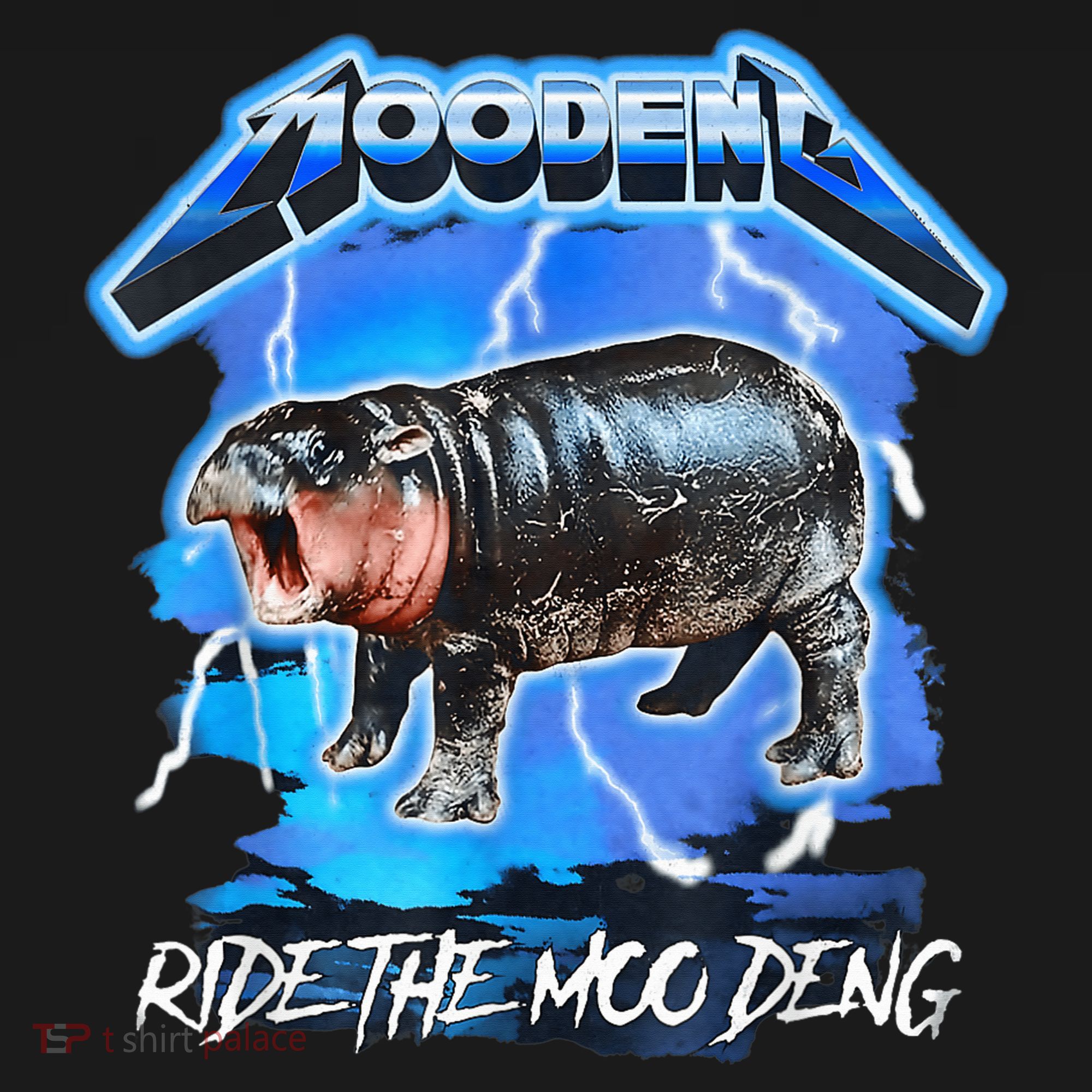 Moo Deng Hippo Ride The Moo Deng Music Rock Style Ornament