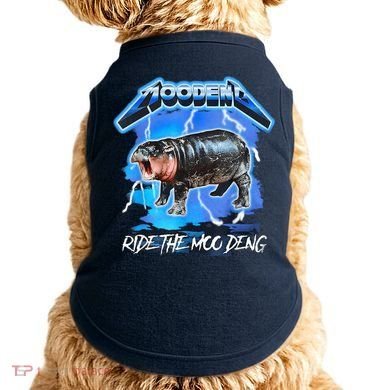 Moo Deng Hippo Ride The Moo Deng Music Rock Style Doggie Tank