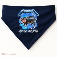 Moo Deng Hippo Ride The Moo Deng Music Rock Style USA-Made Doggie Bandana thumb 0